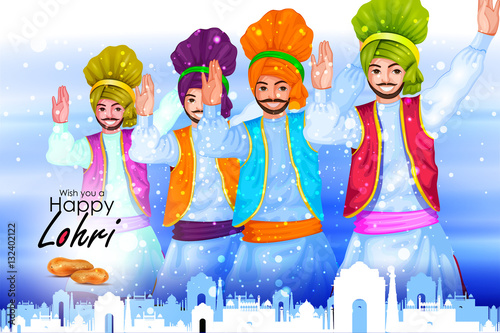 Happy Lohri festival of Punjab India background