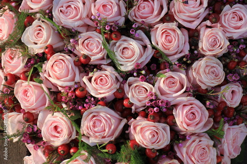 Pink roses wedding bouquet