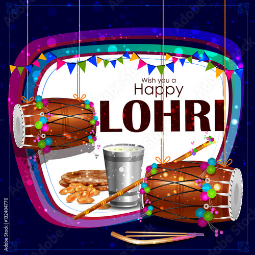 Happy Lohri festival of Punjab India background