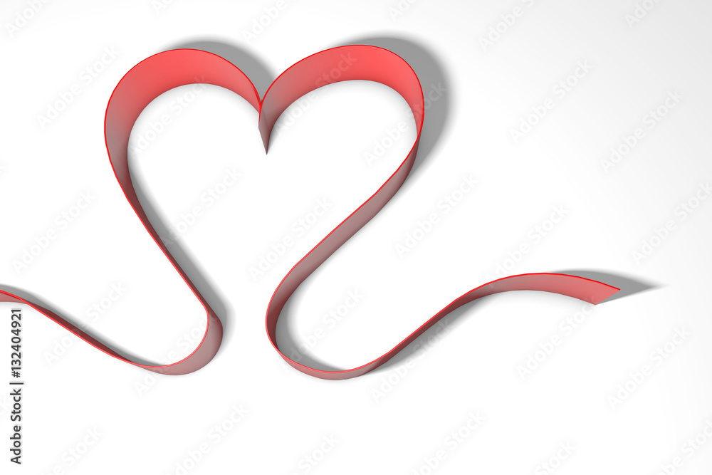 Red ribbon heart symbol. Valentines day background. Red ribbon heart symbol. Valentines day background.