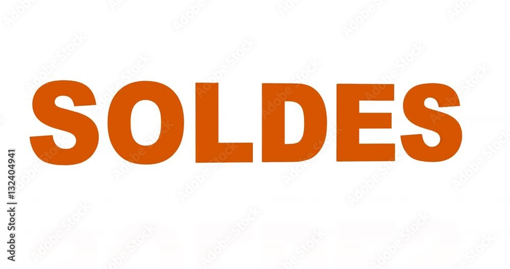 Animated 3D bouncing orange Soldes Sign. Soldes is French for sale. Animated 3D bouncing orange Soldes Sign. Soldes is French for sale.