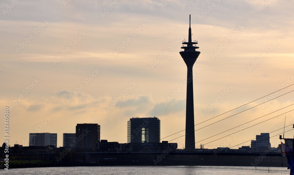 Dusseldorf Skyline at sunset