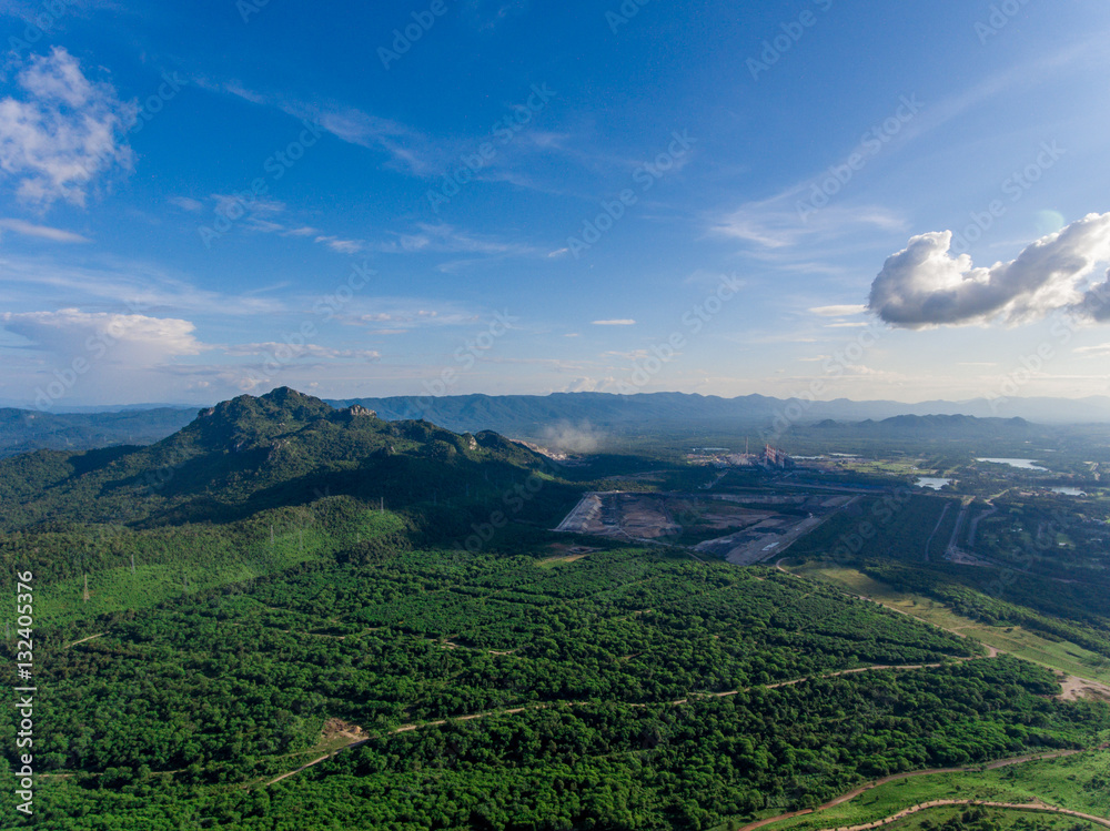 Fototapeta premium Blue Sky Aerial View