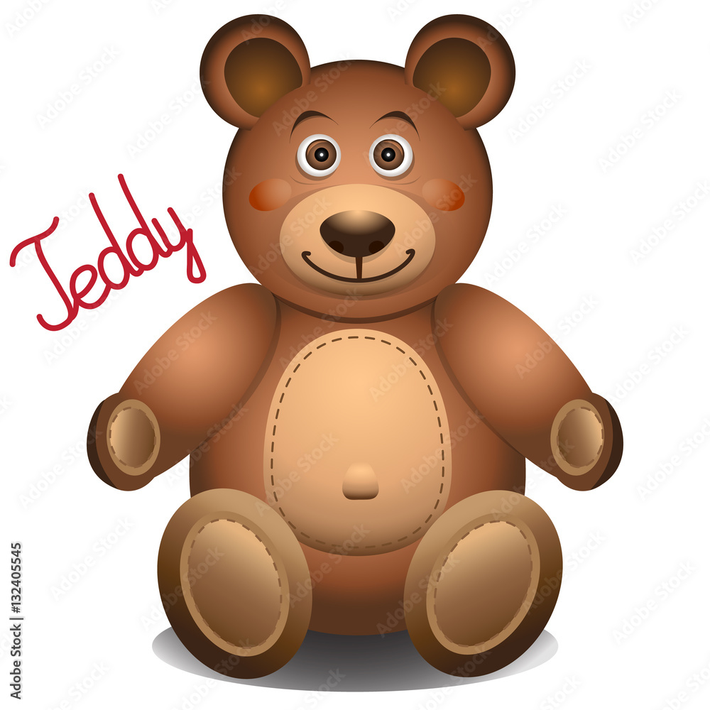 Obraz premium Cute teddy bear isolated on white background