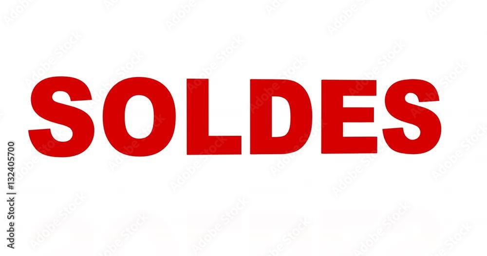 Animated 3D bouncing red Soldes Sign. Soldes is French for sale. Animated 3D bouncing red Soldes Sign. Soldes is French for sale.