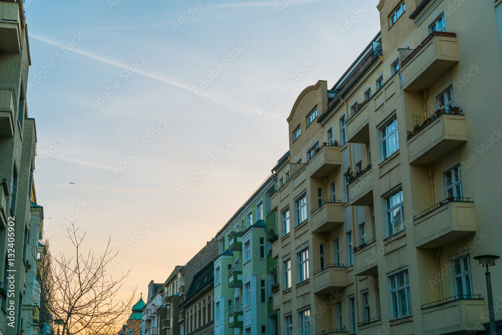 street with real estate houses at berlin