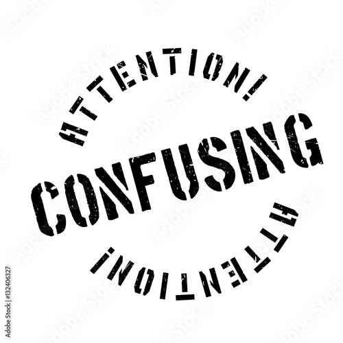 Confusing rubber stamp. Grunge design with dust scratches. Effects can be easily removed for a clean, crisp look. Color is easily changed.
