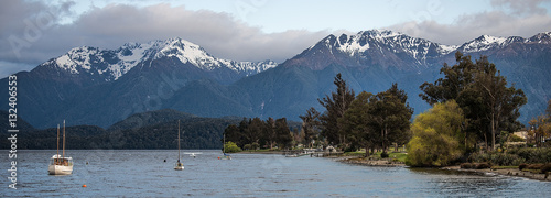 Photography View up Lake Te Anau from Te Anau.