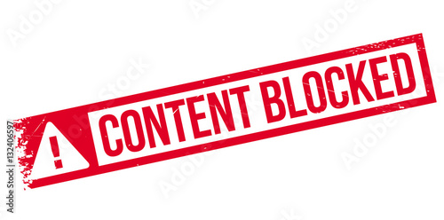 Content Blocked rubber stamp. Grunge design with dust scratches. Effects can be easily removed for a clean, crisp look. Color is easily changed.