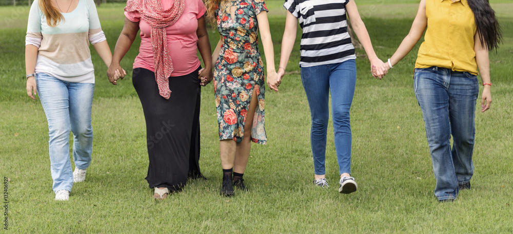Group of Women Socialize Teamwork Happiness Concept Group of Women Socialize Teamwork Happiness Concept