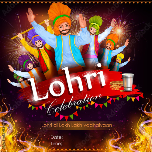 Happy Lohri festival of Punjab India background