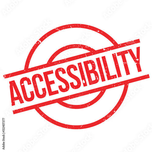 Accessibility rubber stamp. Grunge design with dust scratches. Effects can be easily removed for a clean, crisp look. Color is easily changed.