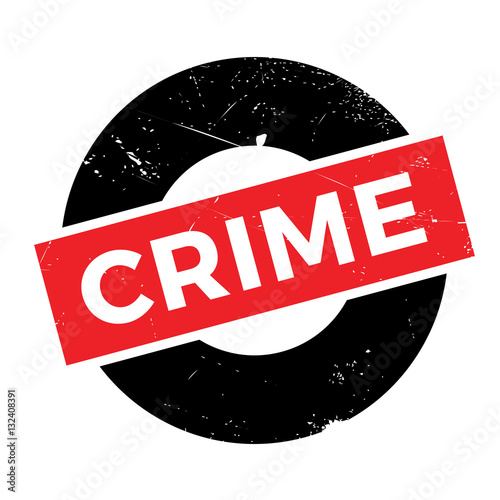 Crime rubber stamp. Grunge design with dust scratches. Effects can be easily removed for a clean, crisp look. Color is easily changed.