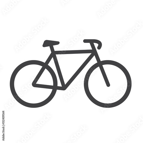Bike icon. Bike Vector isolated on white background. Flat vector illustration in black.
