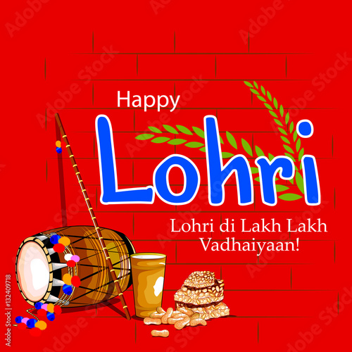 Happy Lohri festival of Punjab India background