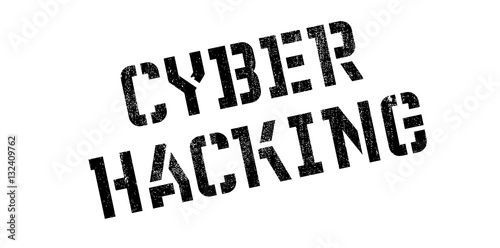 Cyber Hacking rubber stamp. Grunge design with dust scratches. Effects can be easily removed for a clean, crisp look. Color is easily changed.