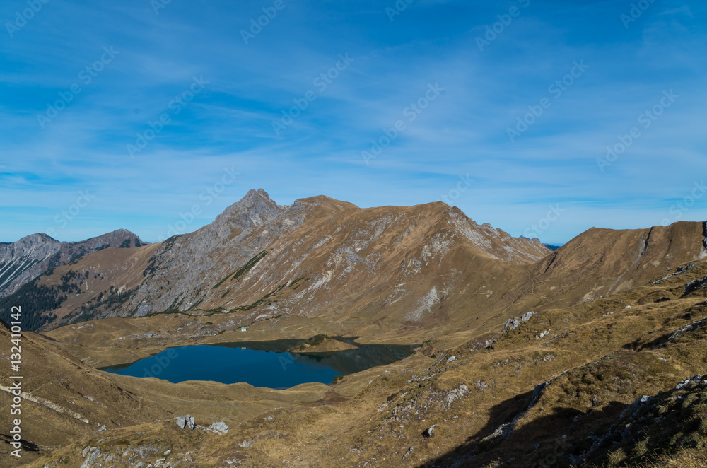 Φωτογραφία Panorma of mountain lake Schrecksee in Allgau Alps, Germany