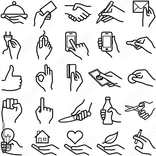 Hand icon collection - vector illustration 