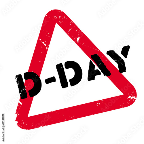 D-Day rubber stamp. Grunge design with dust scratches. Effects can be easily removed for a clean, crisp look. Color is easily changed.