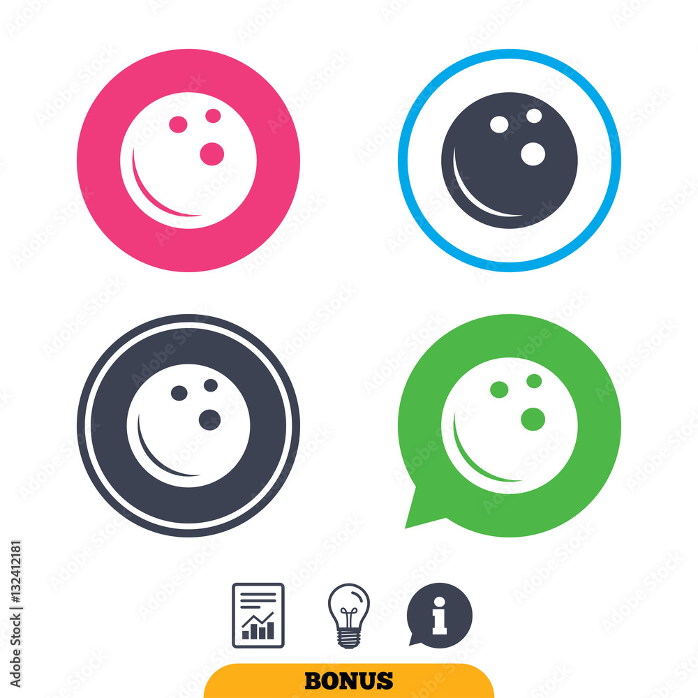 Bowling ball sign icon. Bowl symbol. Bowling ball sign icon. Bowl symbol.