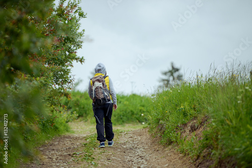 woman hiker hiking on trail © Andrzej Wilusz