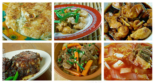 Food set of different chinese cuisine