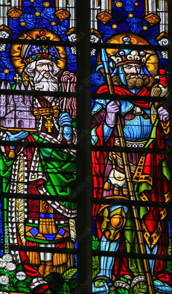 Stained Glass - Saint Pope Eleuterus and Bavo
