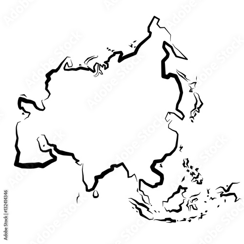 Azja - mapa konturowa