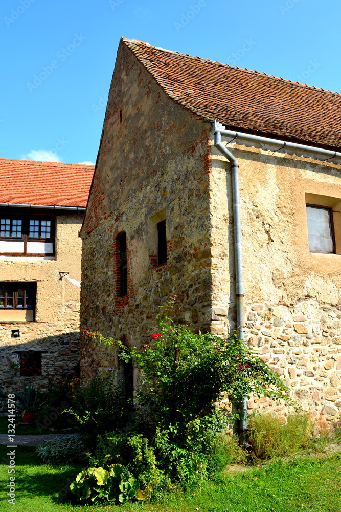  Courtyard of the medieval fortified saxon church in Calnic, Transylvania. Câlnic village is known for its castle, which is on UNESCO's list of World Heritage Sites