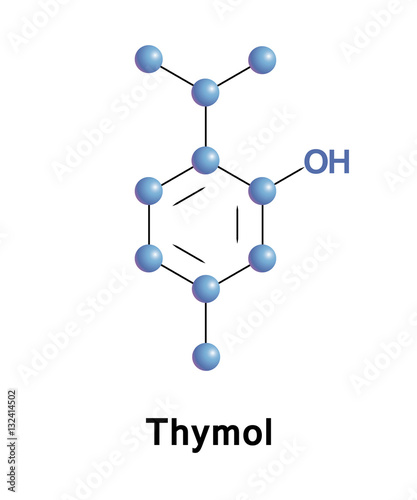 Thymol, IPMP, is a natural monoterpene phenol derivative of cymene, isomeric with carvacrol, found in oil of thyme, and extracted from Thymus vulgaris