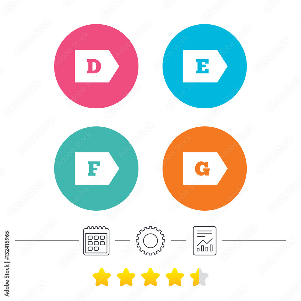 Energy efficiency class icons. Energy efficiency class icons.