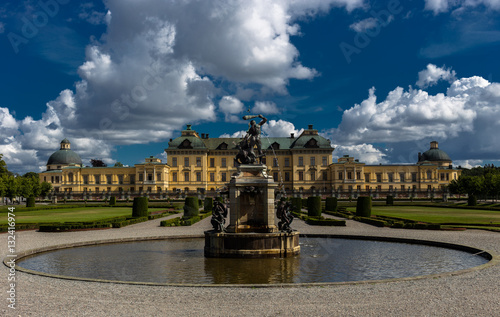 Hercules Fountain with a view of the Royal Palace Drottningholm, Stockholm, Sweden. 02.08.2016