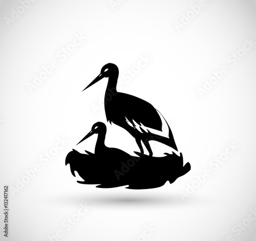 Stork icon vector