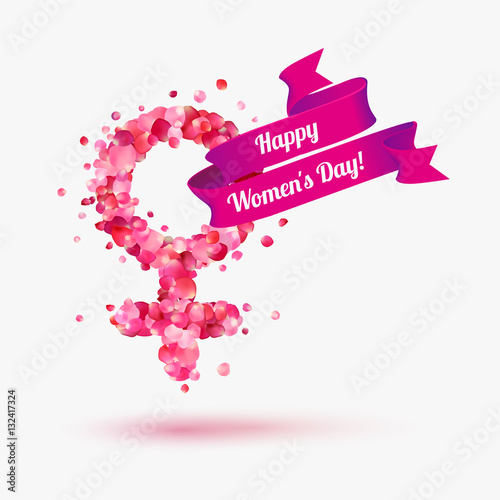 8 march congratulation card. Happy Woman's Day!