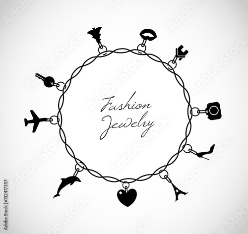 Bracelet with charms pendants vector