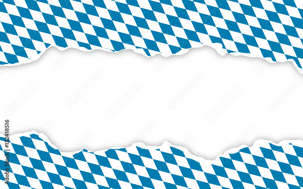 Bayern Rauten zerrissenes Papier Oktoberfest Bayern Rauten zerrissenes Papier Oktoberfest