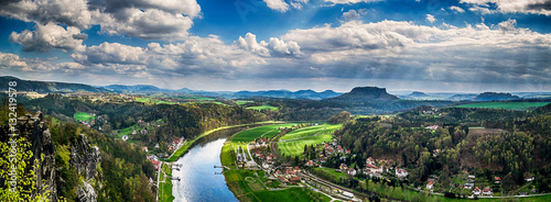 View from viewpoint of Bastei in Saxon Switzerland