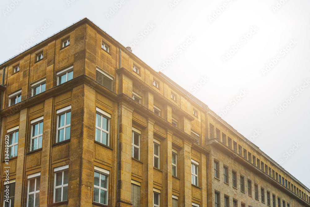Fototapeta premium old barock brown houses in sunlight