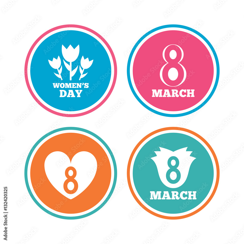 8 March Women's Day icons