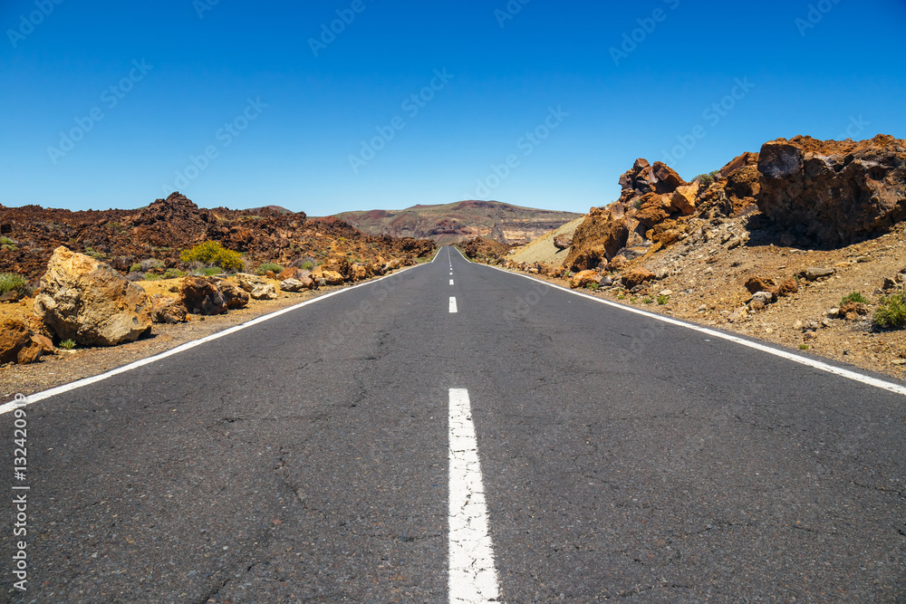 route in the mountains in Tenerife Island, Spain route in the mountains in Tenerife Island, Spain