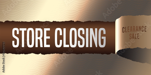 Store closing vector banner, illustration, flyer, poster