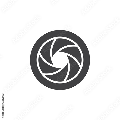 Camera Shutter icon vector, filled flat sign, solid pictogram isolated on white. Symbol, logo illustration