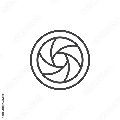 Camera Shutter line icon, outline vector sign, linear pictogram isolated on white. Symbol, logo illustration