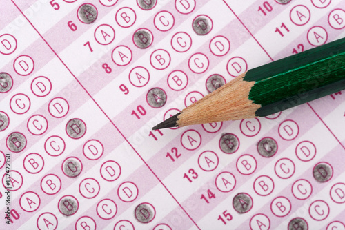 optical form of an examination with pencil 