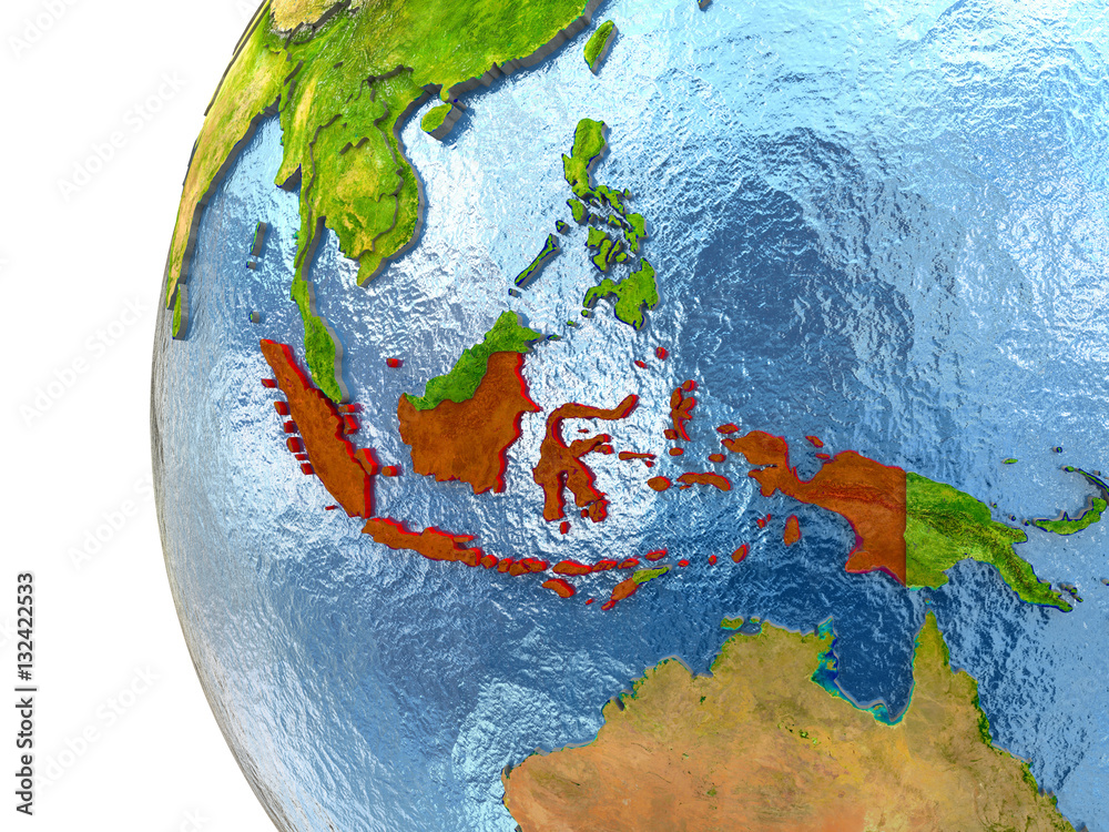Indonesia in red
