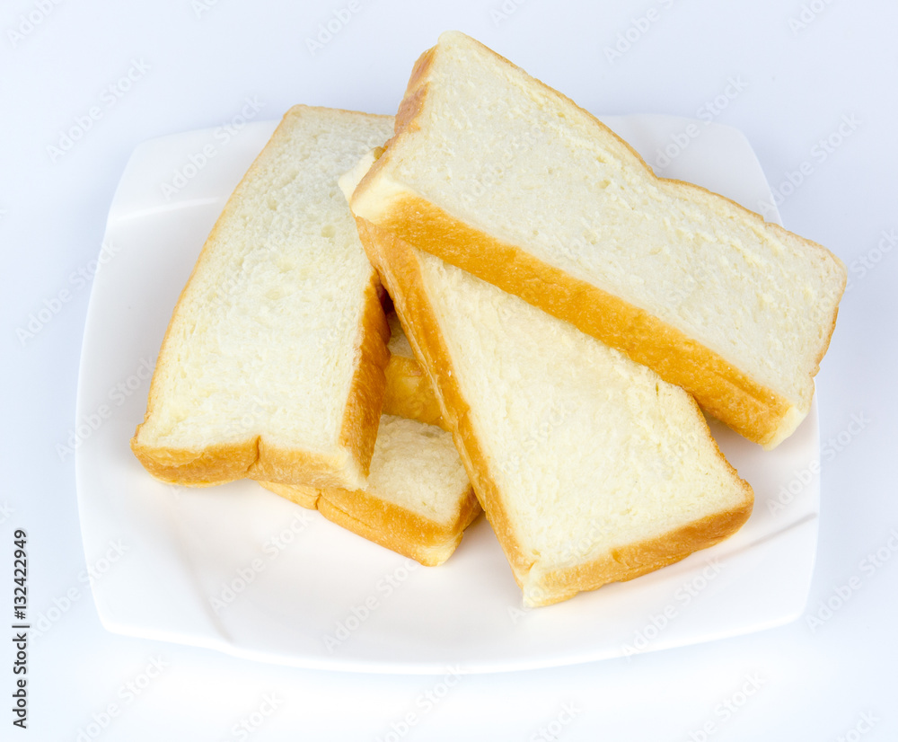 Toasts on white plate