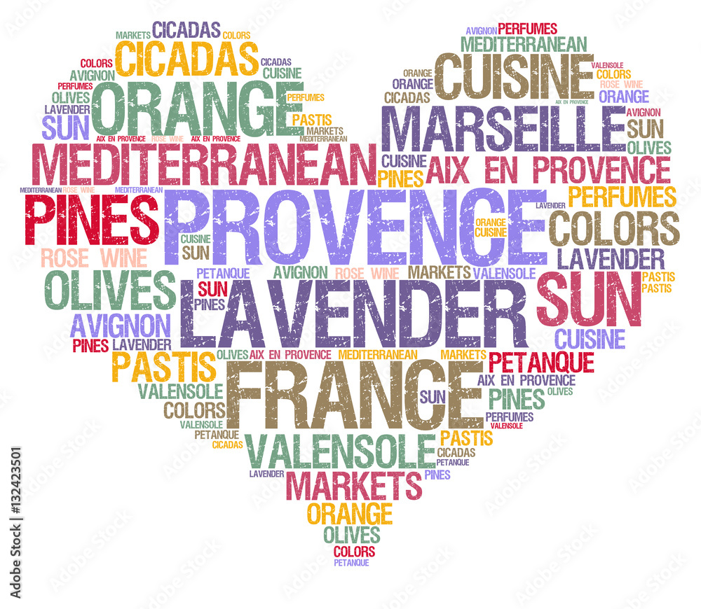 Provence word cloud concept