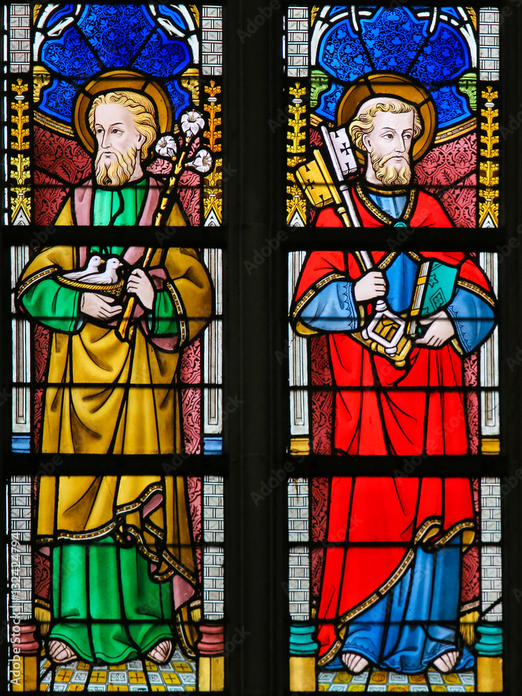 Stained Glass - Saint Joseph and Saint Peter