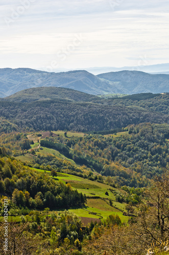 Landscape of mount Bobija, peaks, hills, meadows and green forests, west Serbia © banepetkovic