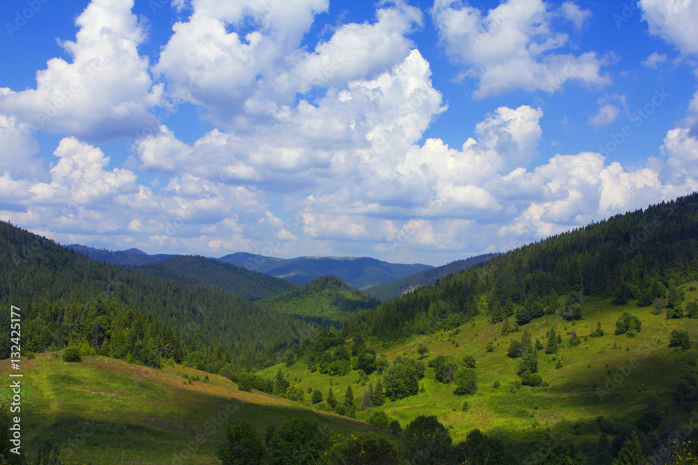 The landscape of Carpathian mountains.